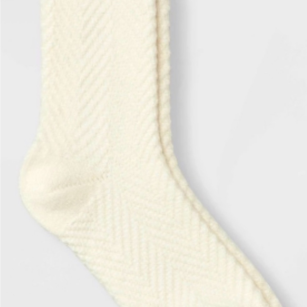 2 pair Universal Thread Ivory Chevron Textured Crew Boot Socks